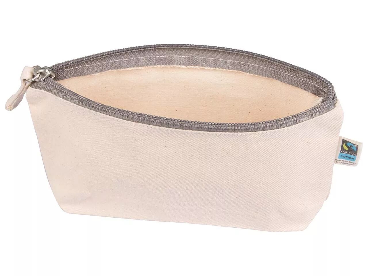 Trousse coton bio &agrave; fermeture &agrave; glissi&egrave;re, L225xP35xH130 mm