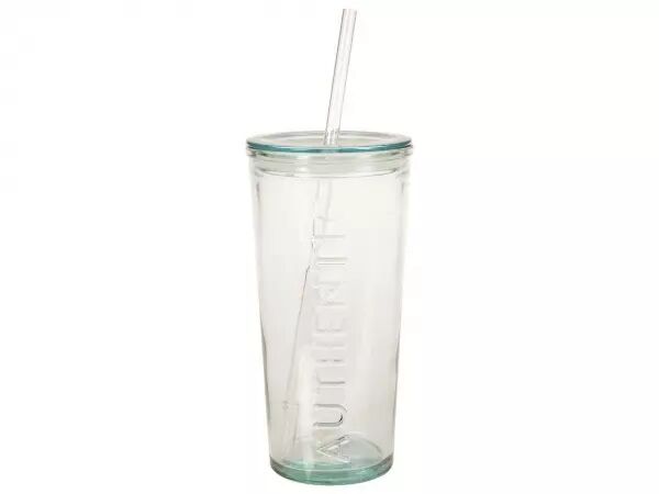 Verre avec paille en verre recycl� \ Authentic to Go\  0,5 l